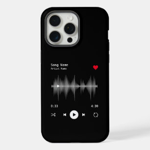 Music Player Artist and Song Personalised Black iPhone 15 Pro Max Case
