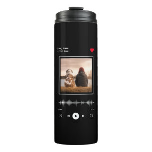 Music Player Artist and Song Personalized Photo Thermal Tumbler