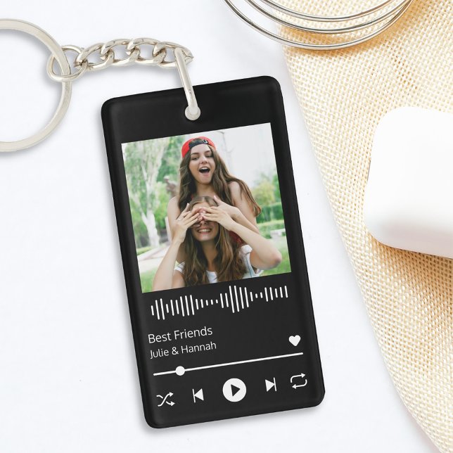 Music Player Besties Friendship Photo Key Ring (Creator Uploaded)