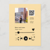 Music player personalised couple love q r code tex