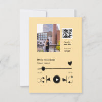 Music player personalised couple love q r code tex
