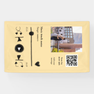 Music player personalized couple love q r code tex banner