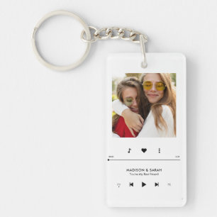 Music Player Photo Frame Personalised BFF Keychain