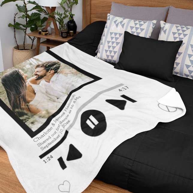 Music Player Photo Personalised Fleece Blanket (Creator Uploaded)