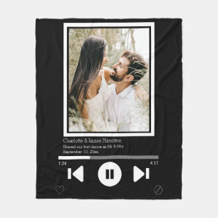 Music Player Photo Personalised Fleece Blanket
