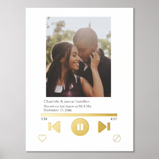 Music Player Photo Personalised Foil Prints (Front)