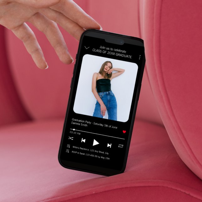 Music Player Song Photo Graduation 2024 Invitation (Music Player Song Photo Graduation 2024 Invitation)