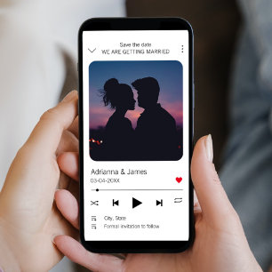 Music Player Unique Song Photo  Save The Date
