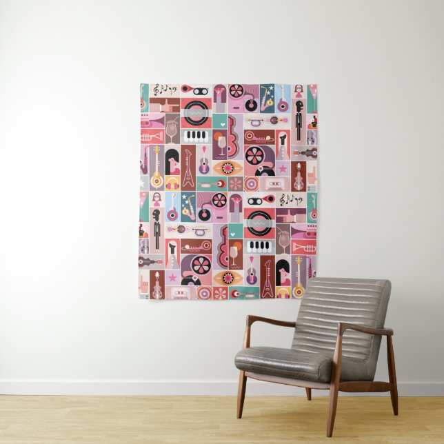 Music pop art  tapestry (In Situ)