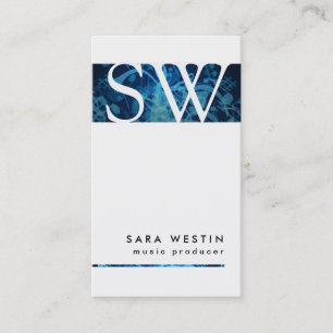 Music Producer Bold Stripe Monogram Business Card