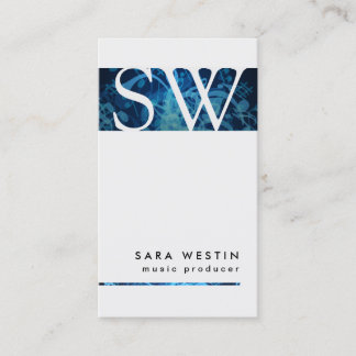 Music Producer Bold Stripe Monogram Business Card