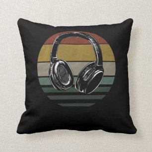 Music producer DJ musician vintage headphones Cushion