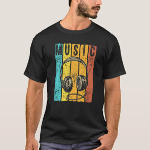 Music Producer Dj Vintage Retro Headphones T-Shirt