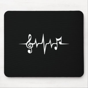 Music Pulse Notes Clef Frequency Wave Sound Mouse Pad