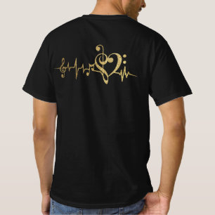 Music Pulse Notes Clef Heartbeat T-Shirt