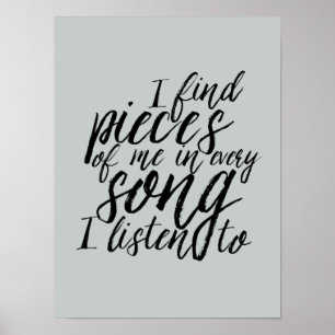 Music Quote Hand Lettering Calligraphy Poster