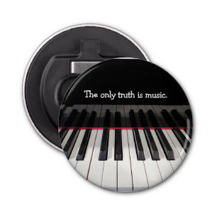 Music Quote on Piano Keyboard Bottle Opener