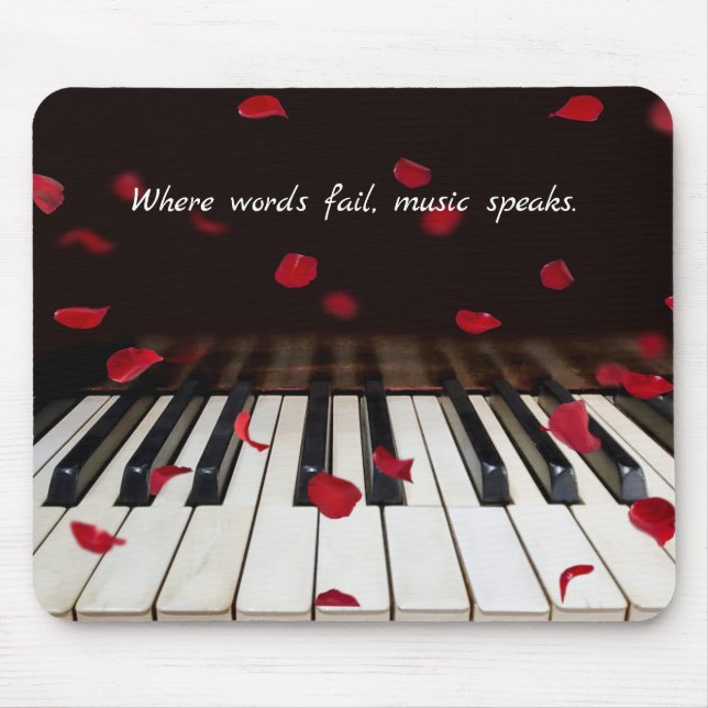 Music Quote on Piano Keys Mouse Pad (Front)