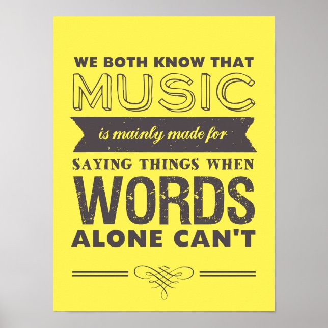 Music Quotes Typography Poster Music Speaks (Front)