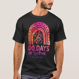 Music Rainbow 100th Day Of School Music Teacher 10 T-Shirt