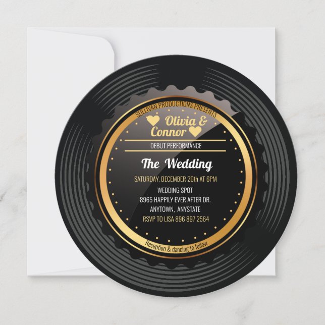 Music Record | Fun Wedding Invitation (Front)