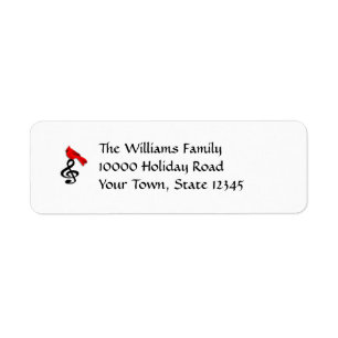 Music & Red Bird Return Address Labels
