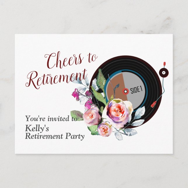 music retirement Party Invitation Postcard (Front)