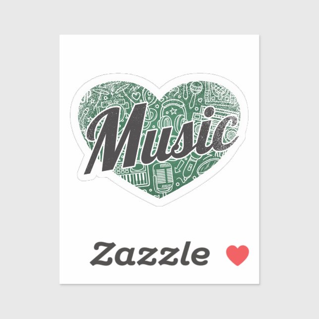 Music Retro Heart Blackboard Love (Sheet)