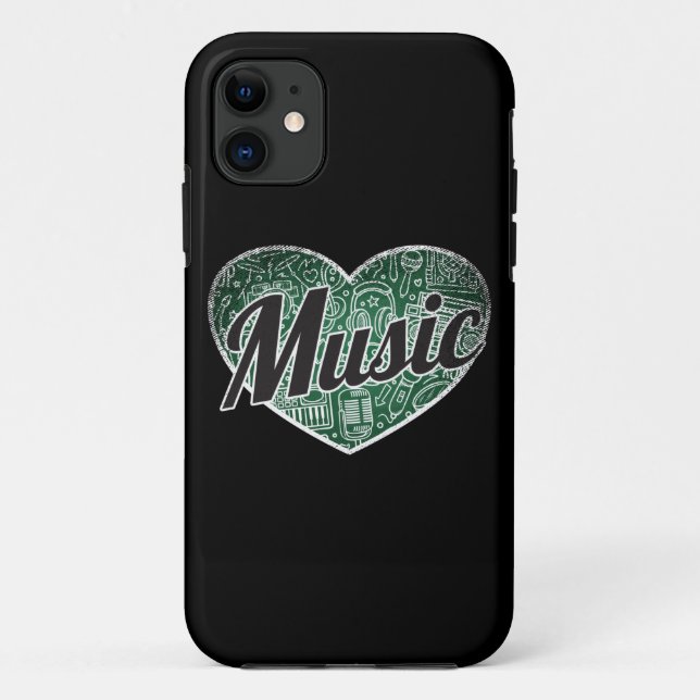 Music Retro Heart Blackboard Love Case-Mate iPhone Case (Back)