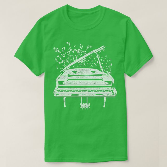 Music Retro Pianist Piano T-Shirt (Design Front)