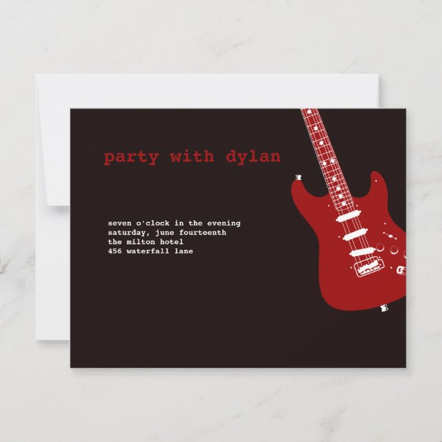 Music Rock Star Bar Mitzvah Reception Invitation (Front)
