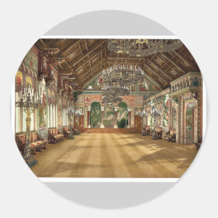Music room, Neuschwanstein Castle, Upper Bavaria, Classic Round Sticker