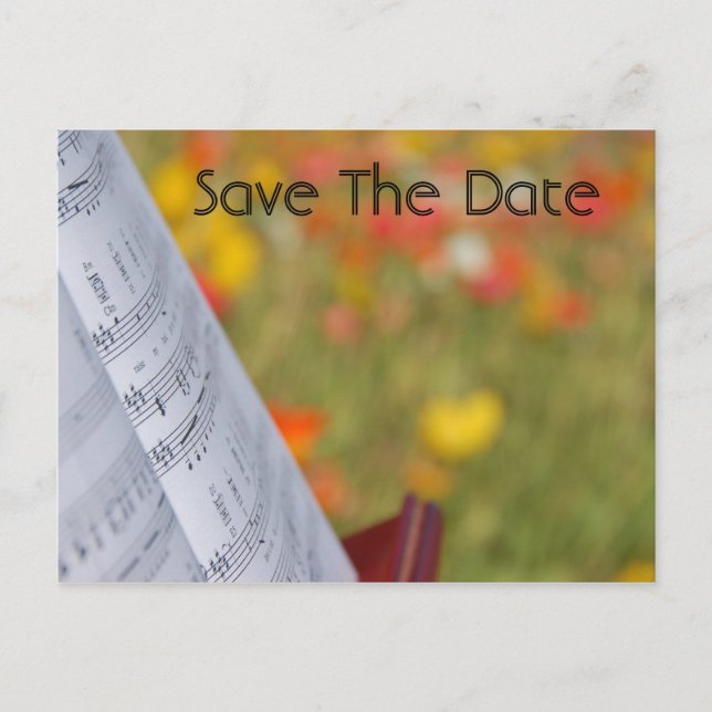 Music Save The Date Postcard (Front)