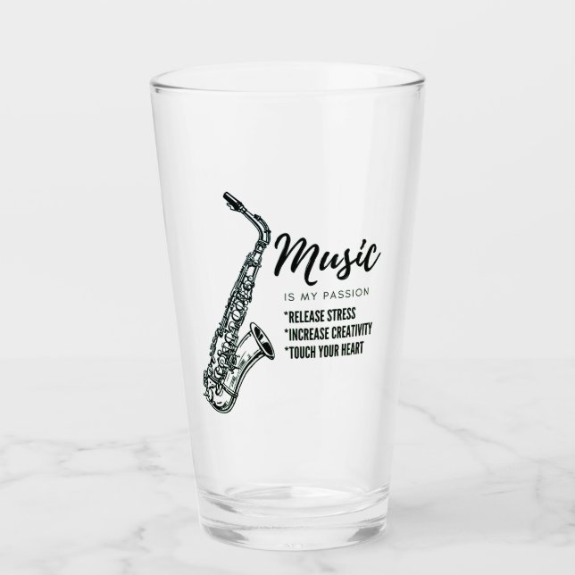 music saxophone  glass (Front)