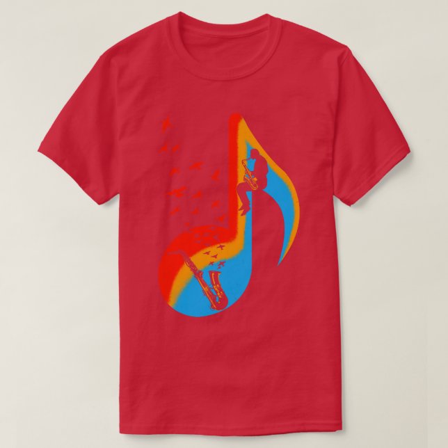 Music Saxophone Player T-Shirt (Design Front)
