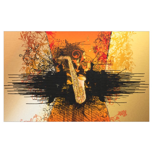 Music, saxophone with grunge fabric (Yard)