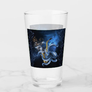 Music saxophone with octopus glass