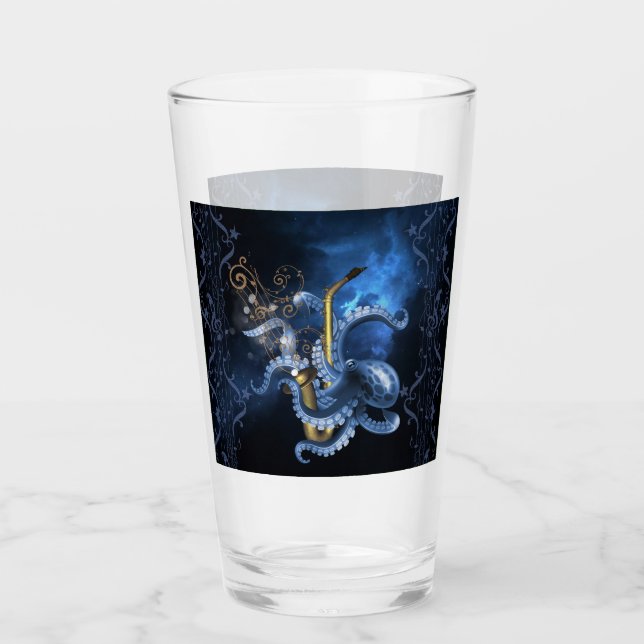 Music saxophone with octopus glass (Front)