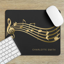 Music School Office Elegant Gold Musical Notes 