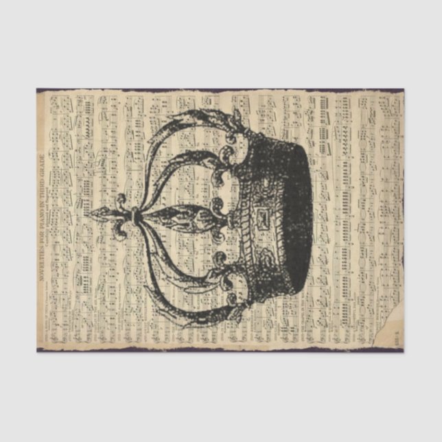Music Score and Crown Tissue Paper (Front)