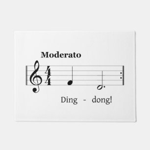 Music Score for Doorbell Sound Humourous Welcome Doormat