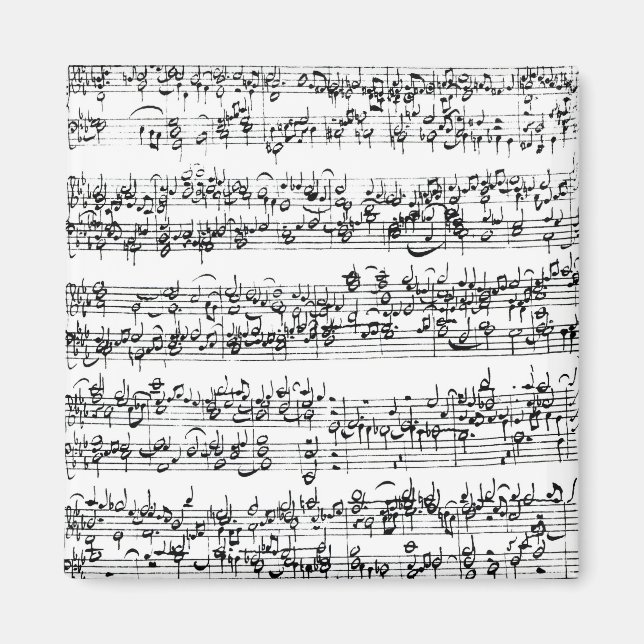 Music Score of Johann Sebastian Bach Magnet (Front)