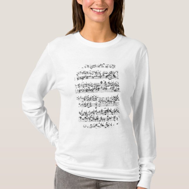 Music Score of Johann Sebastian Bach T-Shirt (Front)