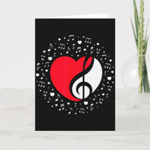 Music Shape Heart For Musician Valentines Gift Card
