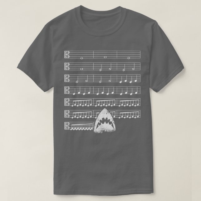 Music Shark FunnyFor Music Lover T-Shirt (Design Front)