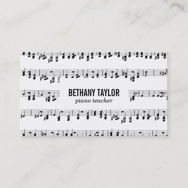 Music Sheet Business Card (Front)
