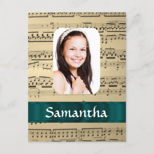 Music sheet photo template postcard