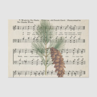 Music Sheets Notes Flowering Plant Decoupage Tissue Paper