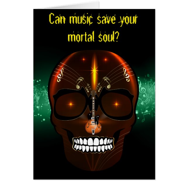 Music Skull Blank Card Guitar Notes (Front)