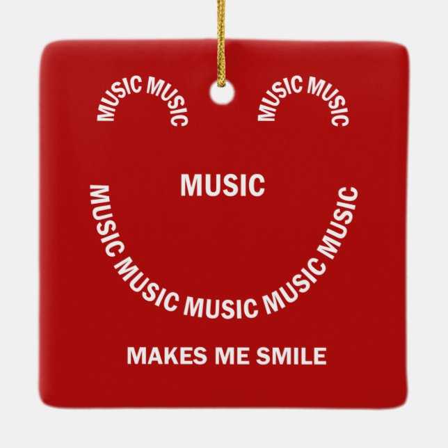 Music Smile  Ceramic Ornament (Back)
